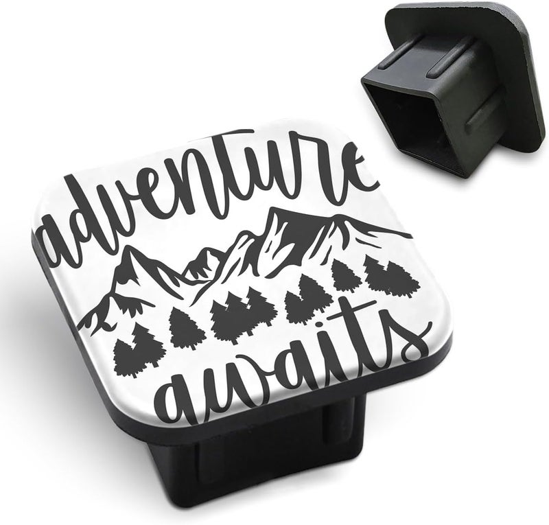 Tnomchey Mountain Towing Cover Adventure Awaits Hiking Outdoor Fir Trees Sturdy Rubber Tow Hitch Cover Insert Receiver Tube Cover Cap Fit for 2 Inch Hitch Receivers - Image 1